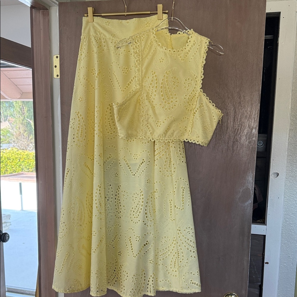 Yellow Eyelet 2 piece set
